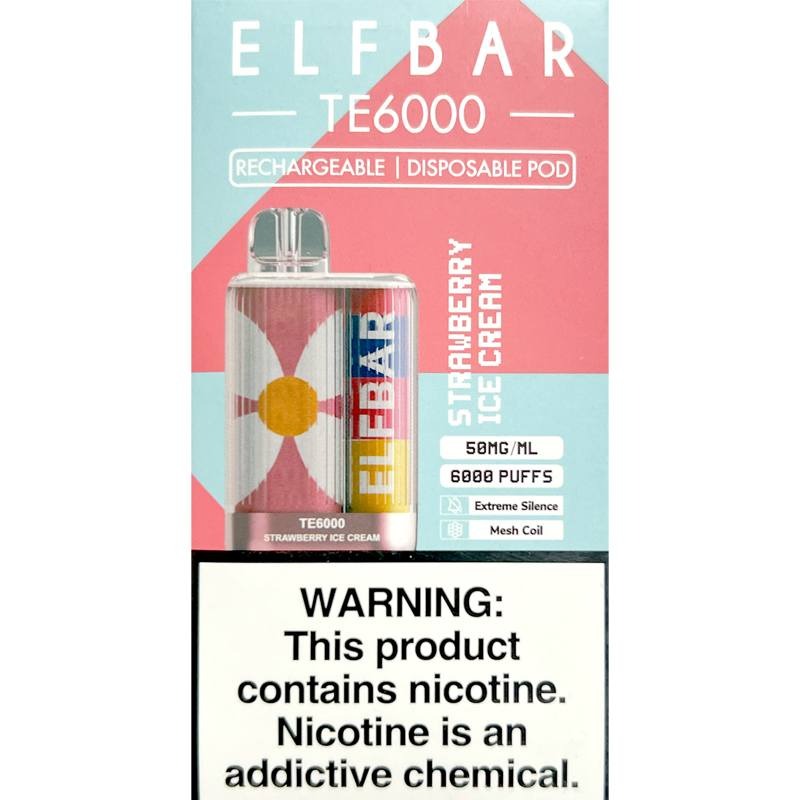 ELF BAR TE6000 – Strawberry Ice Cream – vape india smoke