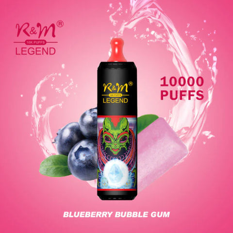 R&M LEGEND 10K Puffs Blueberry Bubble Gum Disposable Vape - INDIA